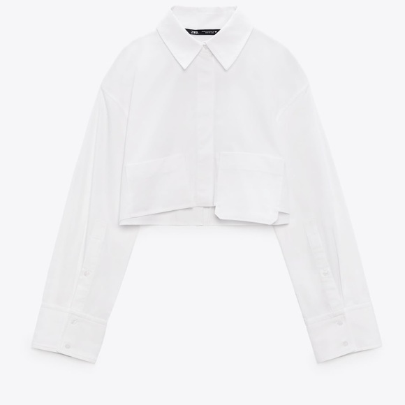 Zara Crop Poplin Shirt - Picture 14 of 16
